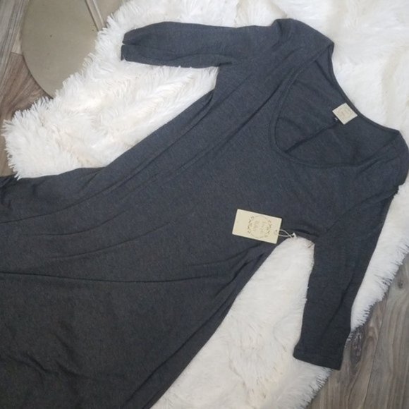 NWT JOSEPH WALKER Gray Long Dress Medium - Picture 3 of 7